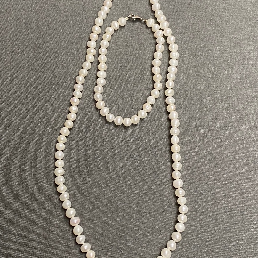 pearl necklace and bracelet sets
